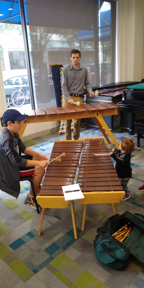 Instructor Greg Doscher and a member of the Zimbabwean Marimba Ensemble Instructor Greg Doscher and a member of the Zimbabwean Marimba Ensemble photo