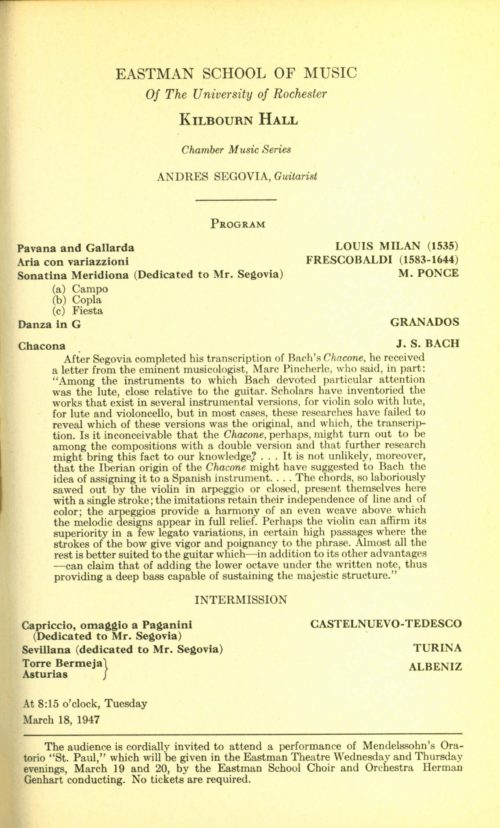 1947 March 18 Andres Segovia guitar