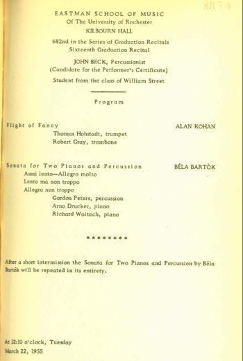 1955 March 22 John Beck degree recital