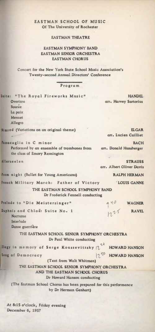 1957 December 6 Music Association Concert