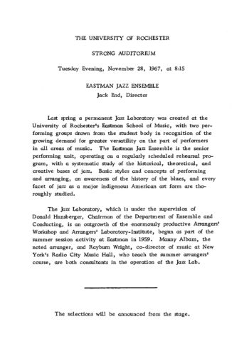 1967 November 28 Eastman Jazz Ensemble_Pg 1