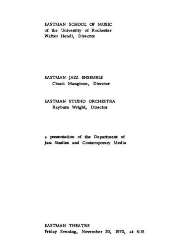 1970 November 20 EJE and Eastman Studio Orchestra page 1