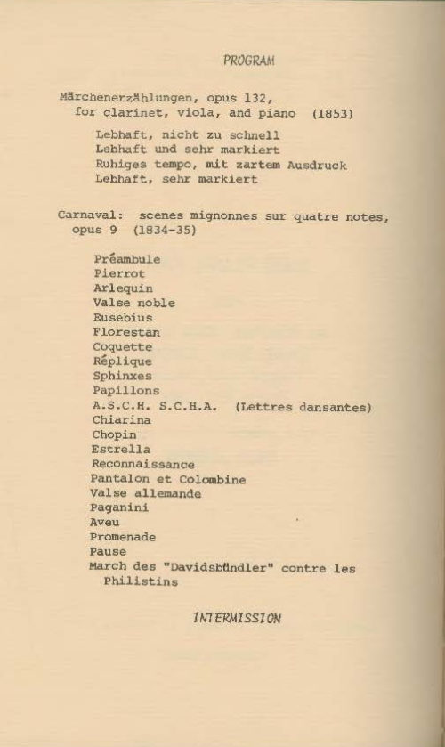 1980 February 3 Schumann Recital with Robert Spillman page 2