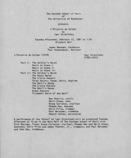 1981 February 17 L'Historie du Soldata