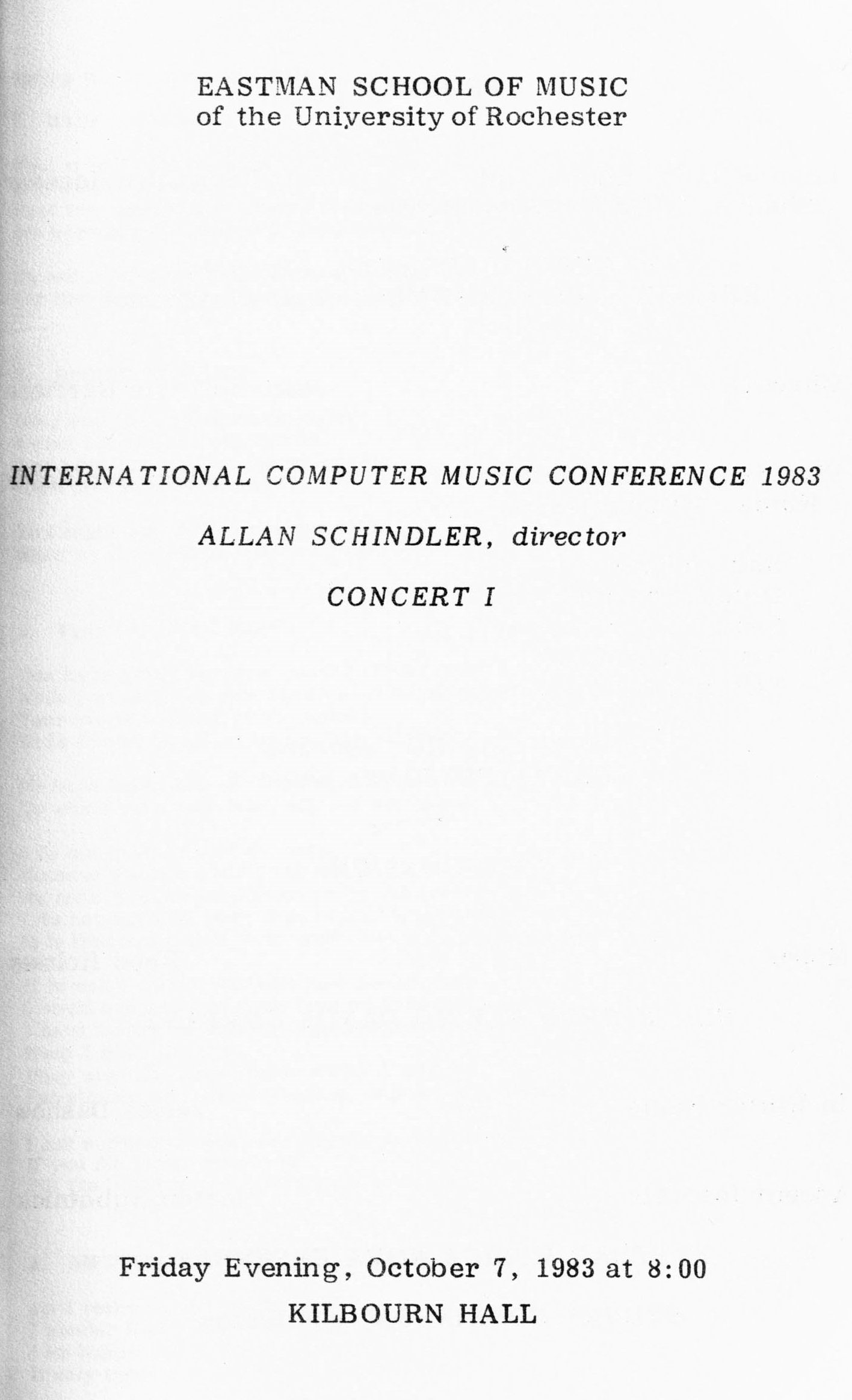 ICMC Concert I program, page 01