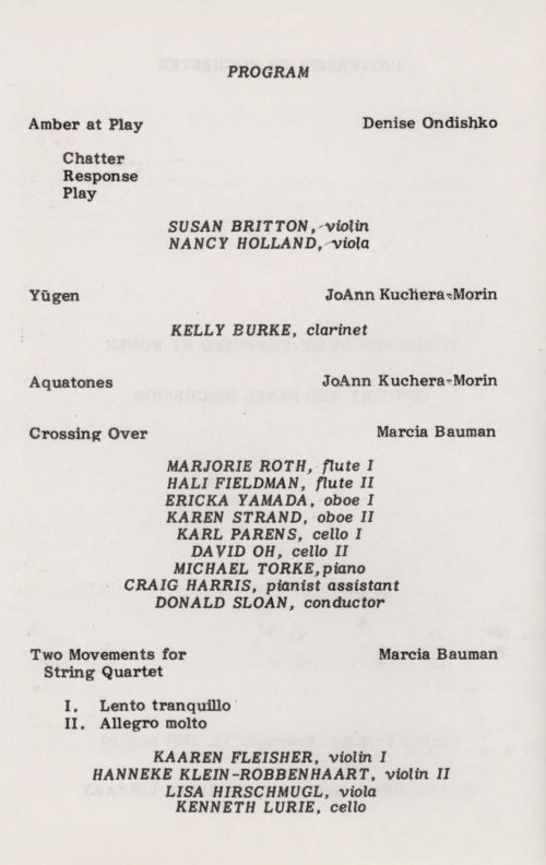 1984 February 12 Forum for Music Composed by Women page 2