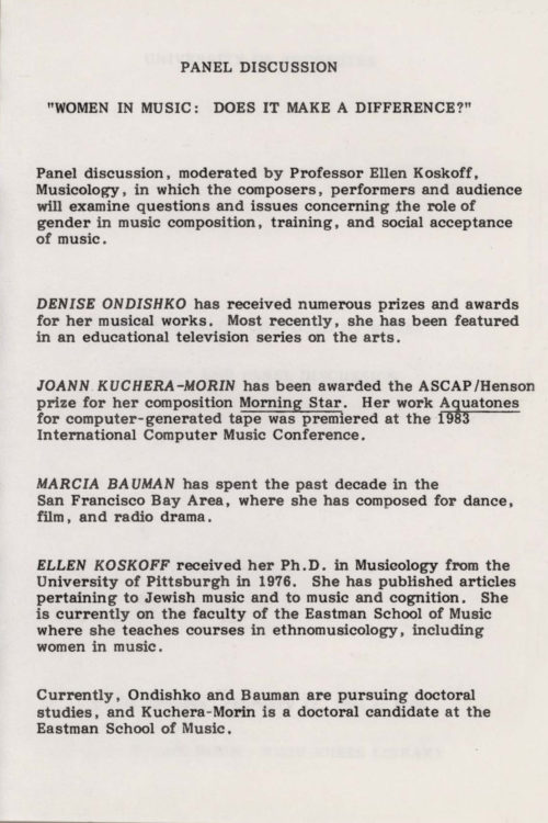 1984 February 12 Forum for Music Composed by Women page 3