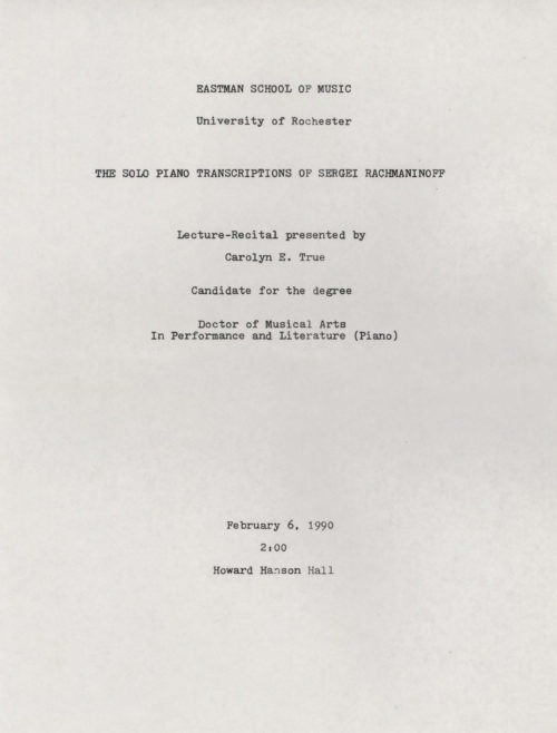 1990 February 6 Carolyn E True DMA