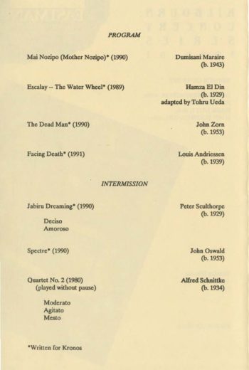 1991 April 9 Kronos Quartet_Page_2