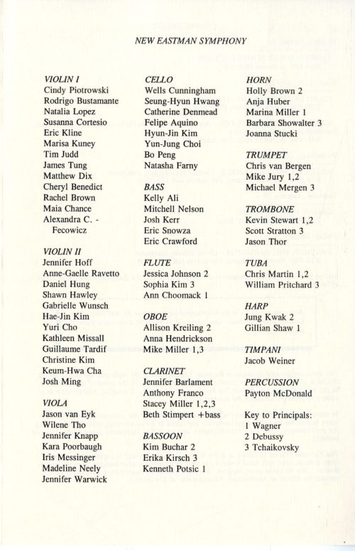 1998 January 25 New Eastman Symphony page 3