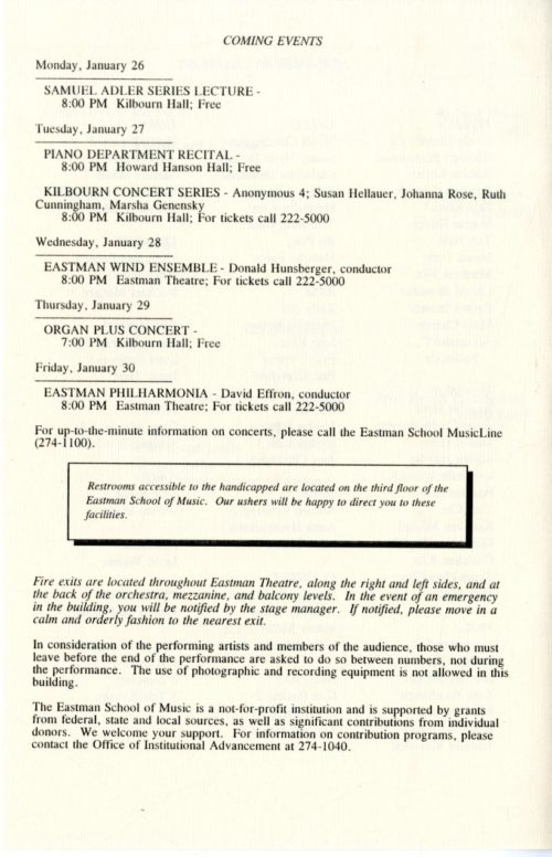 1998 January 25 New Eastman Symphony page 4