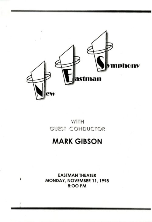 1998 November 11 New Eastman Symphony page 1
