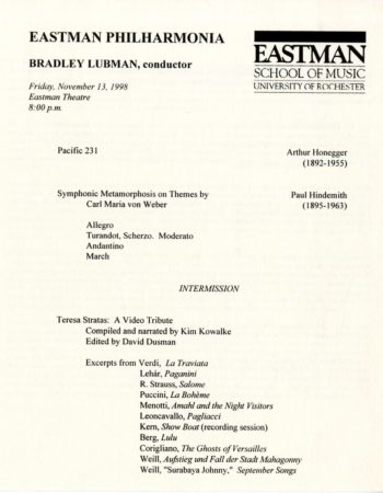 1998 November 13 Eastman Philharmonia page 1