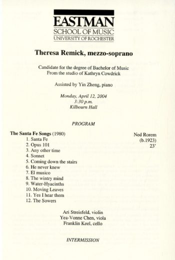 2004 April 12 Theresa Remick page 1