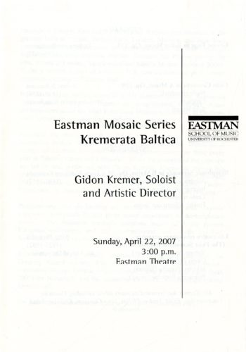 2007 April 22 Kremerata Baltica page 1