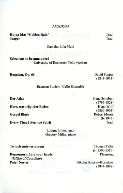 2010 January 28 Harmony for Haiti a benefit concert page 2