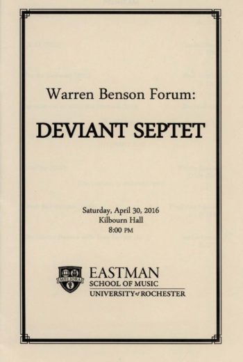 2016 April 30 Warren Benson Forum- Deviant Septet 01