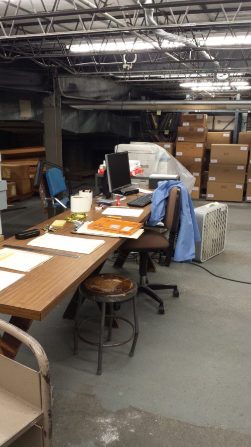 The bomb shelter work station