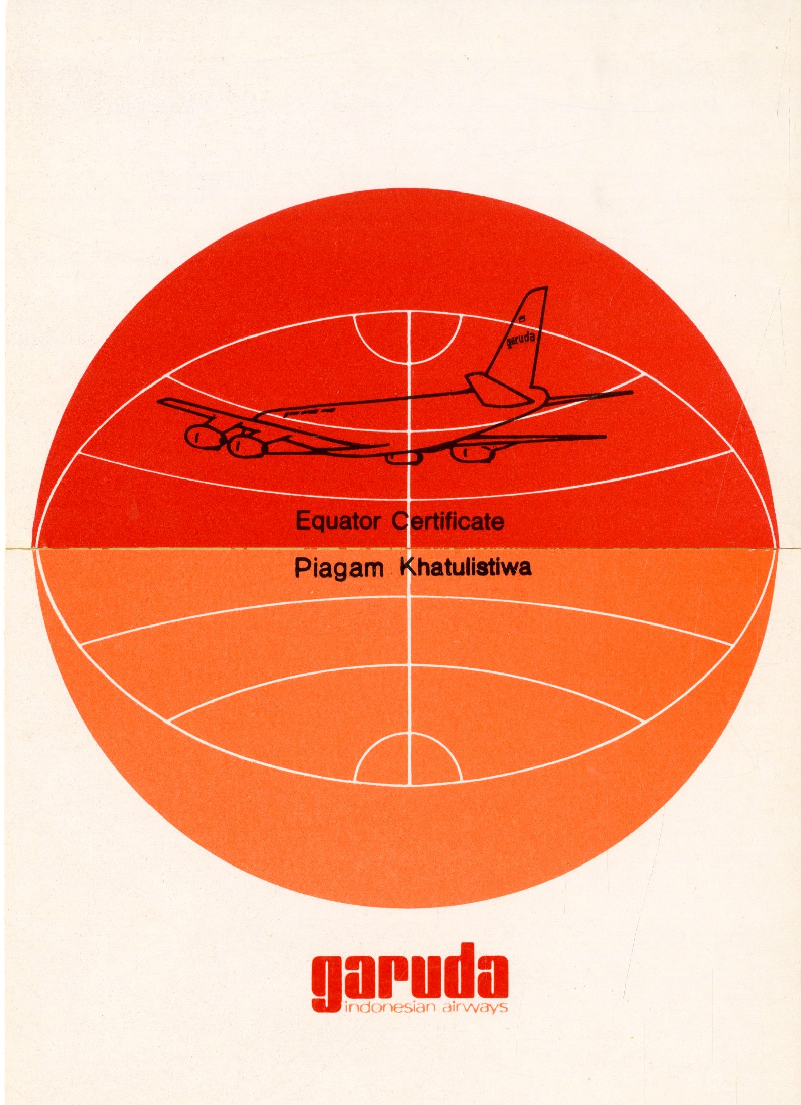 Equator Certificates received courtesy of Gardua Indonesian Airways in recognition of a passenger’s having crossed the equator by air. While such mementoes might seem quaint nowadays, it’s well to remember that in 1978, trans-Pacific commercial jet travel had been around for less than two decades.