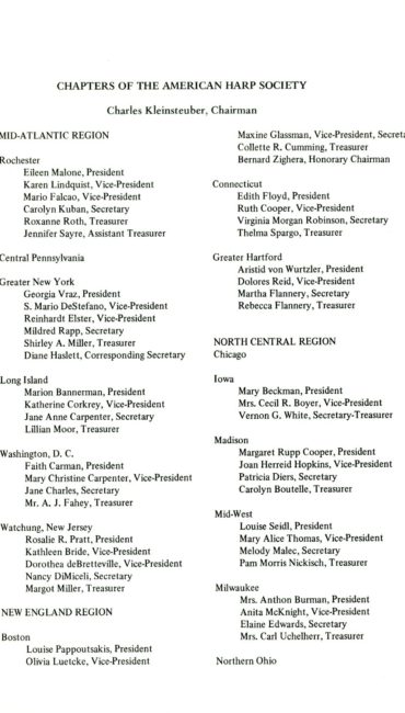 American Harp Society’s 6th annual conference program book