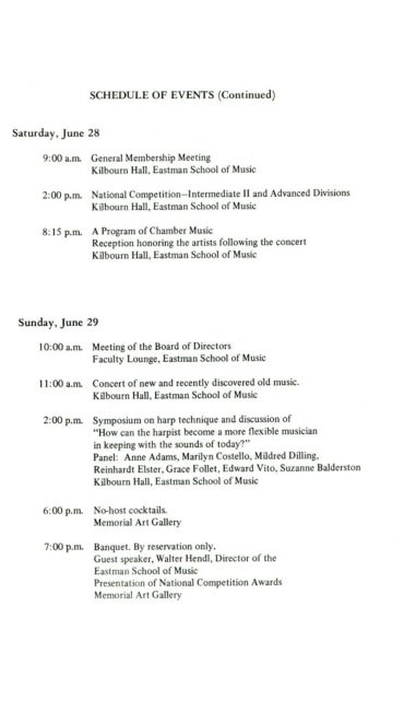 American Harp Society’s 6th annual conference program book