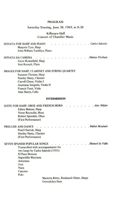 American Harp Society’s 6th annual conference program book