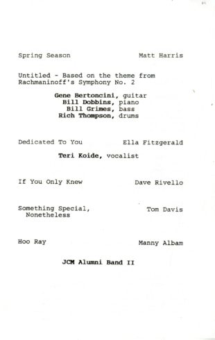 printed program, April 21, 1990
