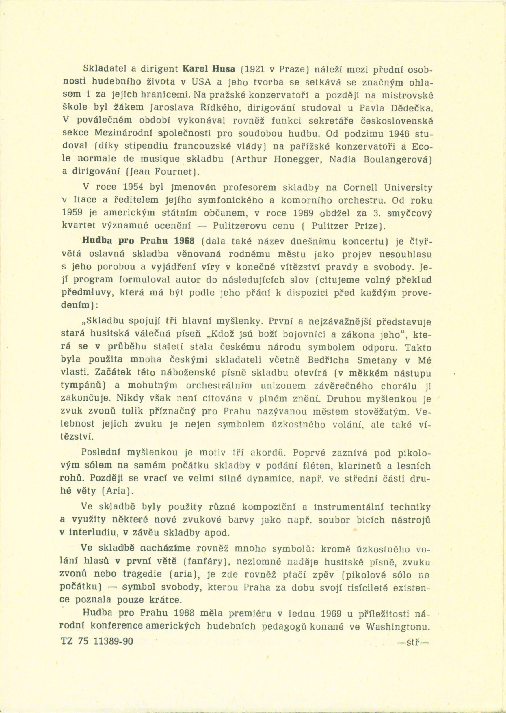 Program from Prague premiere (page 4).