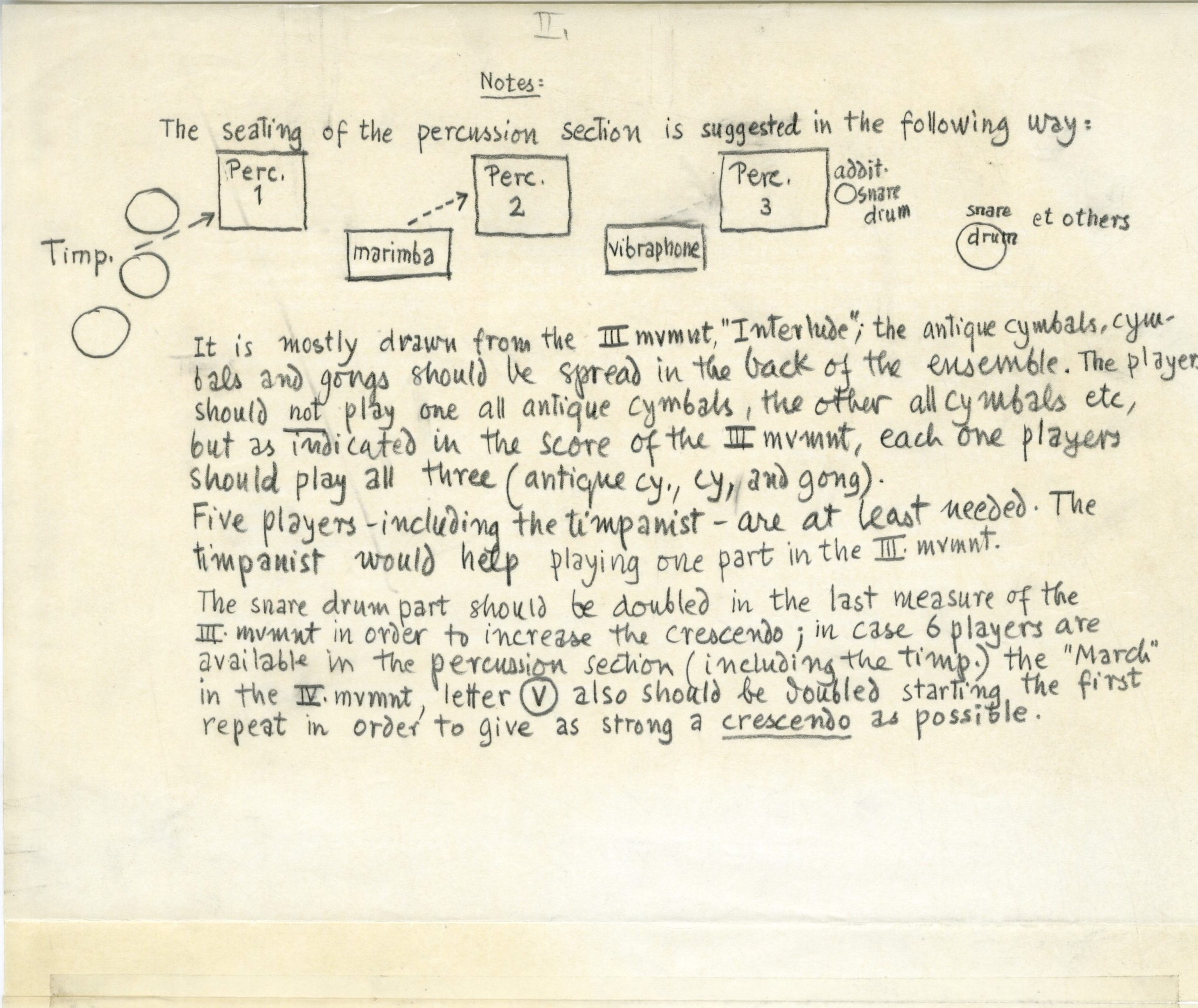 Composer’s note on percussion.