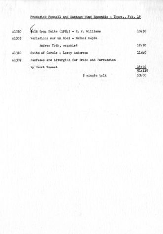 EWE program for February 19 year not specified