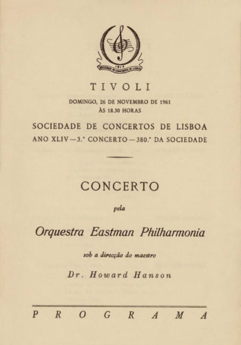 Printed program for the first concert on the tour.