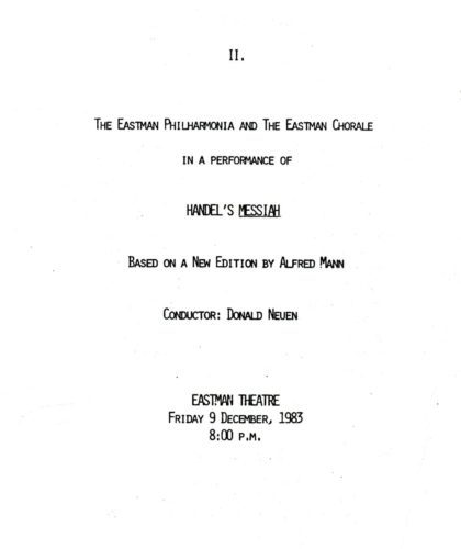program for Jens Peter Larsen, December 1983