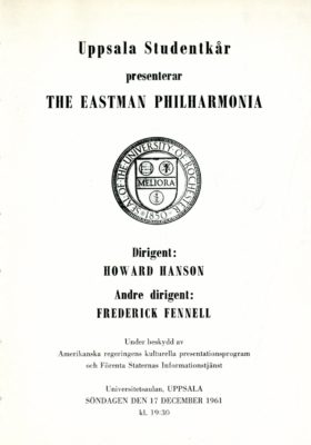 Philharmonia program Uppsala 17 December 1961 page 1