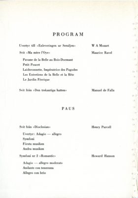 Philharmonia program Uppsala 17 December 1961 page 2