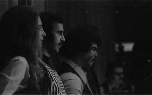 Director Ray Wright and Eastman student-performers on-stage in the Eastman Theater on the occasion of the Eastman Studio Orchestra’s public debut.