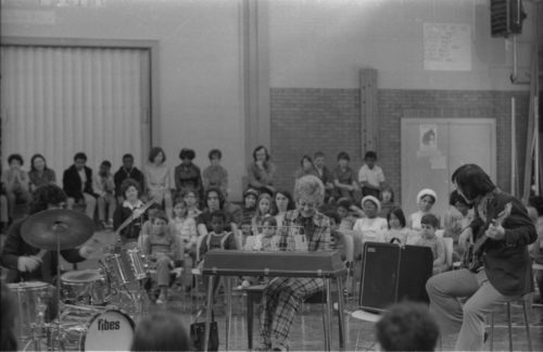 Marian McPartland with her substitute bass player at the World of Inquiry School in Rochester, New York in March, 1971.