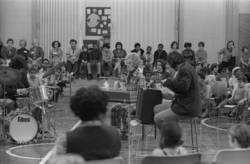 Marian McPartland with her substitute bass player at the World of Inquiry School in Rochester, New York in March, 1971.