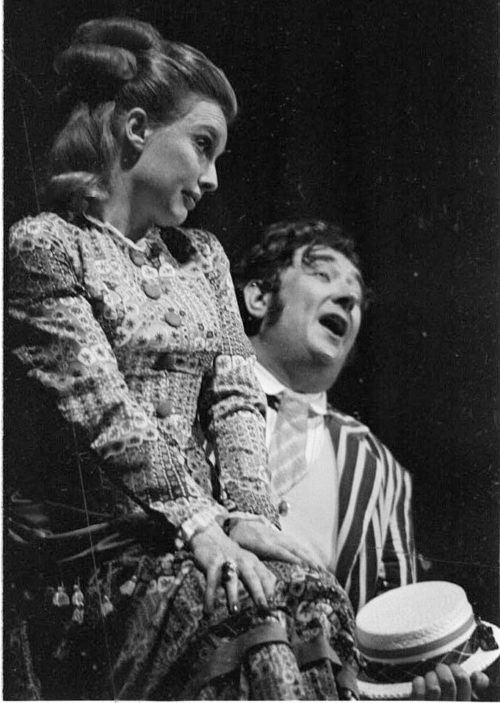 Eastman School alumna Joyce Hall (Carrie Pipperidge) and faculty member John Maloy (Enoch Snow). Carousel, Opera under the Stars, Highland Park Bowl, July 13, 1973.