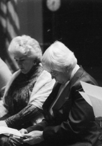 On the day of the recording session, December 10th, 1983, members of the chorus and the vocal soloists all participate in preliminaries.