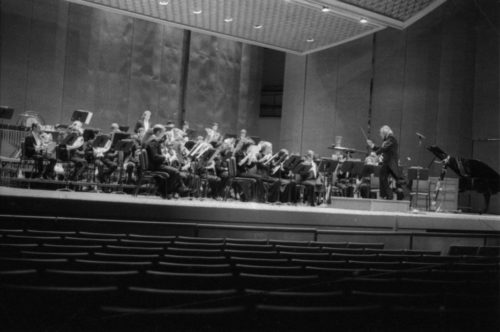 The Eastman Wind Ensemble on-stage in the Eastman Theater: first under Frederick Fennell, and then under Donald Hunsberger, with tuba soloist Toru Miura. 