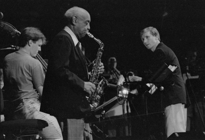 Jim Doser conducts the Eastman New Jazz Ensemble with soloist Mr. Carter.