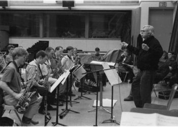 Bob Brookmeyer directing members of the Eastman Jazz Ensemble in rehearsal