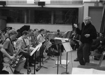 Bob Brookmeyer directing members of the Eastman Jazz Ensemble in rehearsal