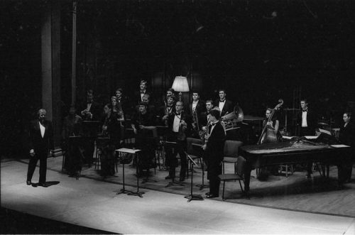 The Eastman Wind Ensemble concert on November 11th included a performance of the rarely heard Violin Concerto featuring faculty artist Charles Castleman as soloist. A vocal ensemble of six Eastman students was featured in the performance of Weill’s Mahagonny Songspiel with texts by Bertolt Brecht.