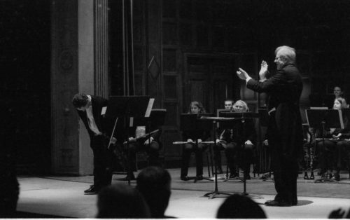The Eastman Wind Ensemble concert on November 11th included a performance of the rarely heard Violin Concerto featuring faculty artist Charles Castleman as soloist. A vocal ensemble of six Eastman students was featured in the performance of Weill’s Mahagonny Songspiel with texts by Bertolt Brecht.
