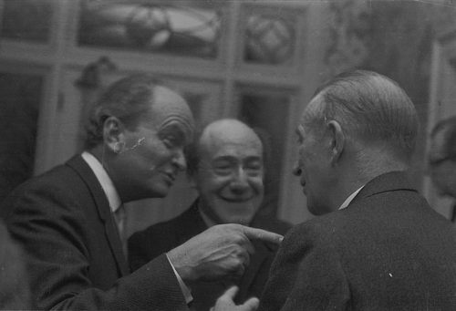 José Echániz with pianist Brooks Smith and composer David Diamond.