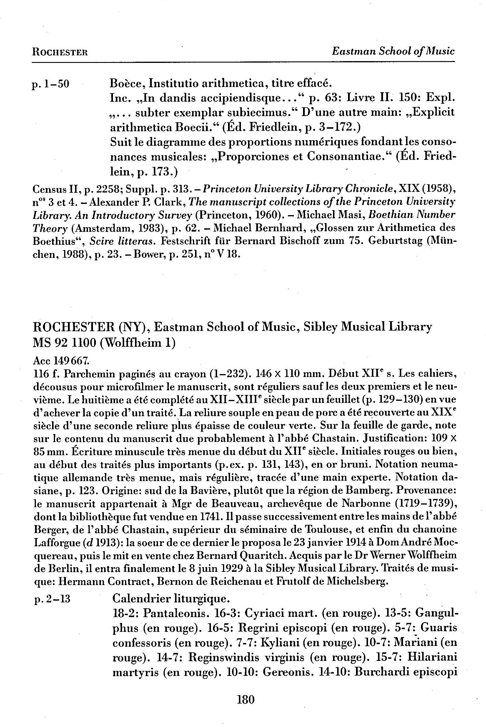 RISM IV, description of Rochester Codex, page 1