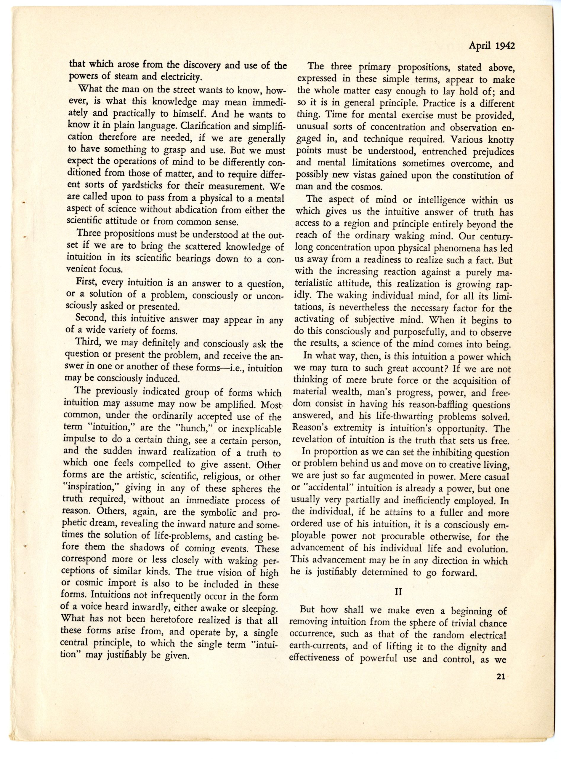 Science and Intuition article, page 2.