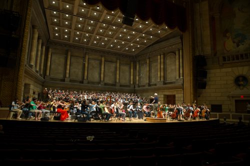  William Weinert and Eastman Rochester Chorus rehearse Britten's War Requiem in Kodak Hall photo