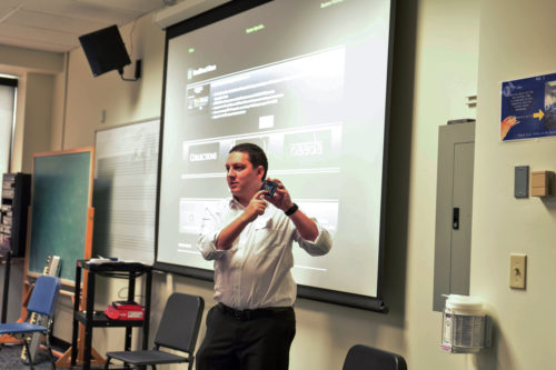 Benjamin Guerrero, who did his doctoral work at Eastman, was an instructor in the Institute for Music Leadership's Future Leaders of Music Technology camp in July 2024. Photo by Anna Reguero.